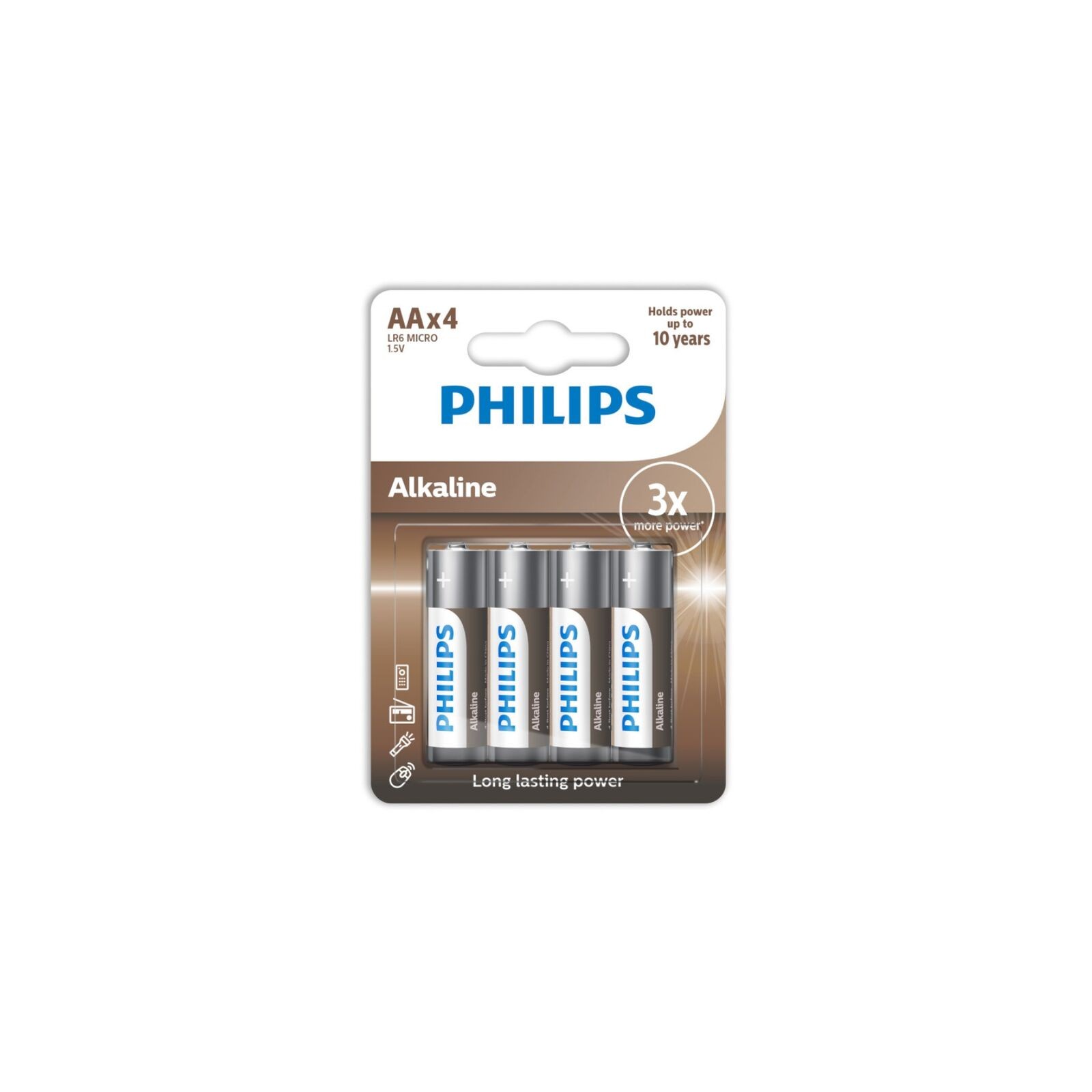 Philips - Pila Alcalina AA - Fuente de Poder Fiable