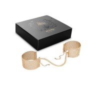 Bijoux - Metallic Desire Gold Mesh Handcuffs - Eye-Catching Accessory