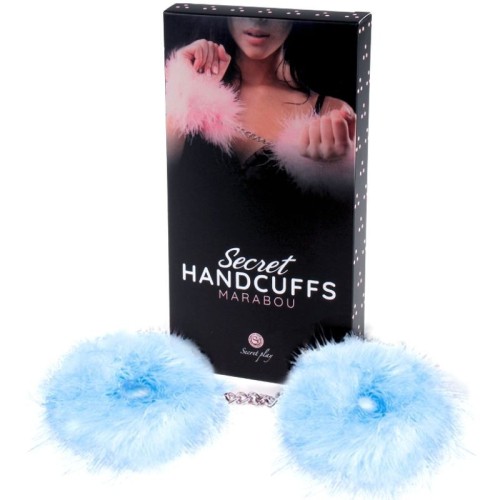 Secretplay Blue Marabou Handcuffs - Unleash Your Fantasies