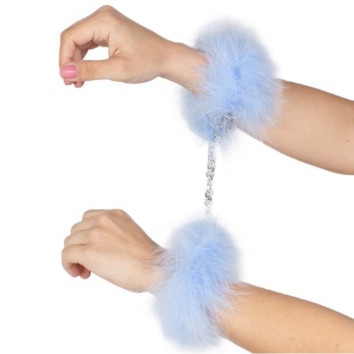 Secretplay Blue Marabou Handcuffs - Unleash Your Fantasies