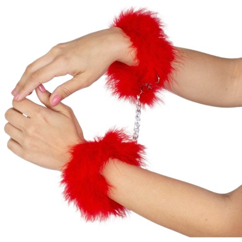 Secretplay Red Marabou Handcuffs