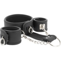 Fetish Submissive Set de Collar y Esposas de Cuero Vegano