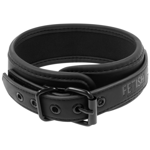 Fetish Submissive Collar with Chain and Neoprene Lining