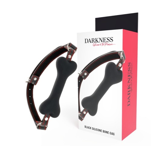 Darkness Silicone Bone Shaped Gag Black