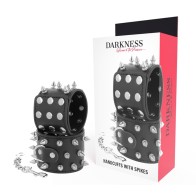 Darkness Skulls and Bones Spiked Handcuffs Black