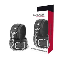 Darkness Leather Cuffs Black Texture