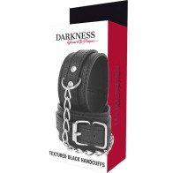 Darkness Leather Cuffs Black Texture