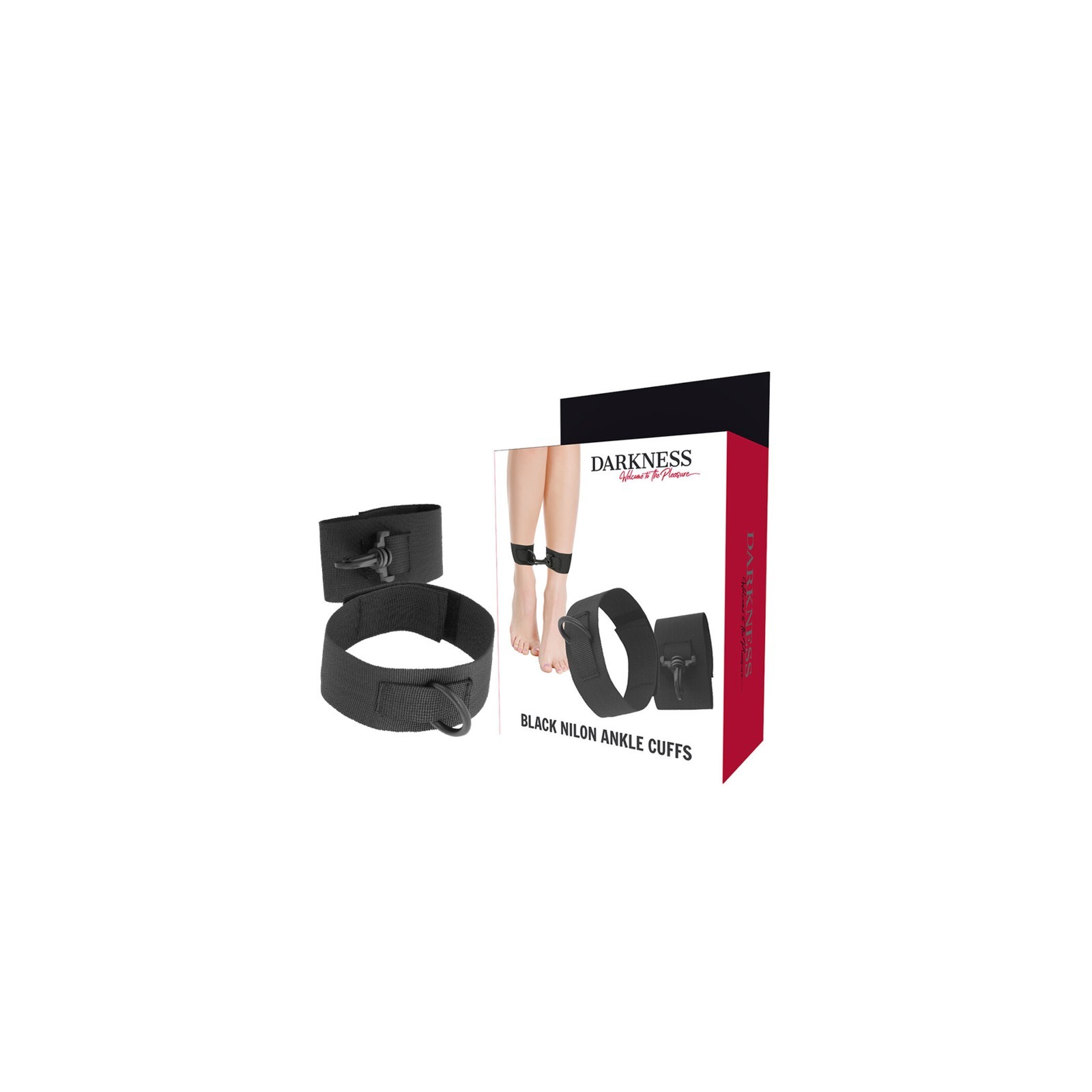 Darkness Comfortable Black Nylon Ankle Cuffs for BDSM