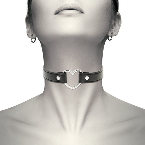 Coquette Chic Desire Vegan Leather Heart Collar - Women’s Fashion