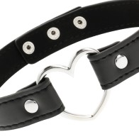 Coquette Chic Desire Vegan Leather Heart Collar - Women’s Fashion