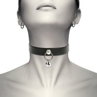 Coquette Chic Desire Vegan Leather Collar with Rings and Bells