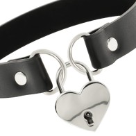 Coquette Chic Desire Vegan Leather Heart Neck Collar