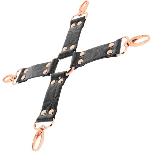 Begme - Hog Tie de Cuero Vegano Negro - Accesorio BDSM