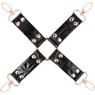 Begme - Hog Tie de Cuero Vegano Negro - Accesorio BDSM