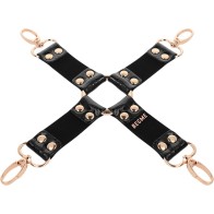 Begme - Hog Tie de Cuero Vegano Negro - Accesorio BDSM