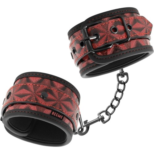 Begme Red Edition Neoprene Lined Handcuffs for Ultimate Bondage Fun