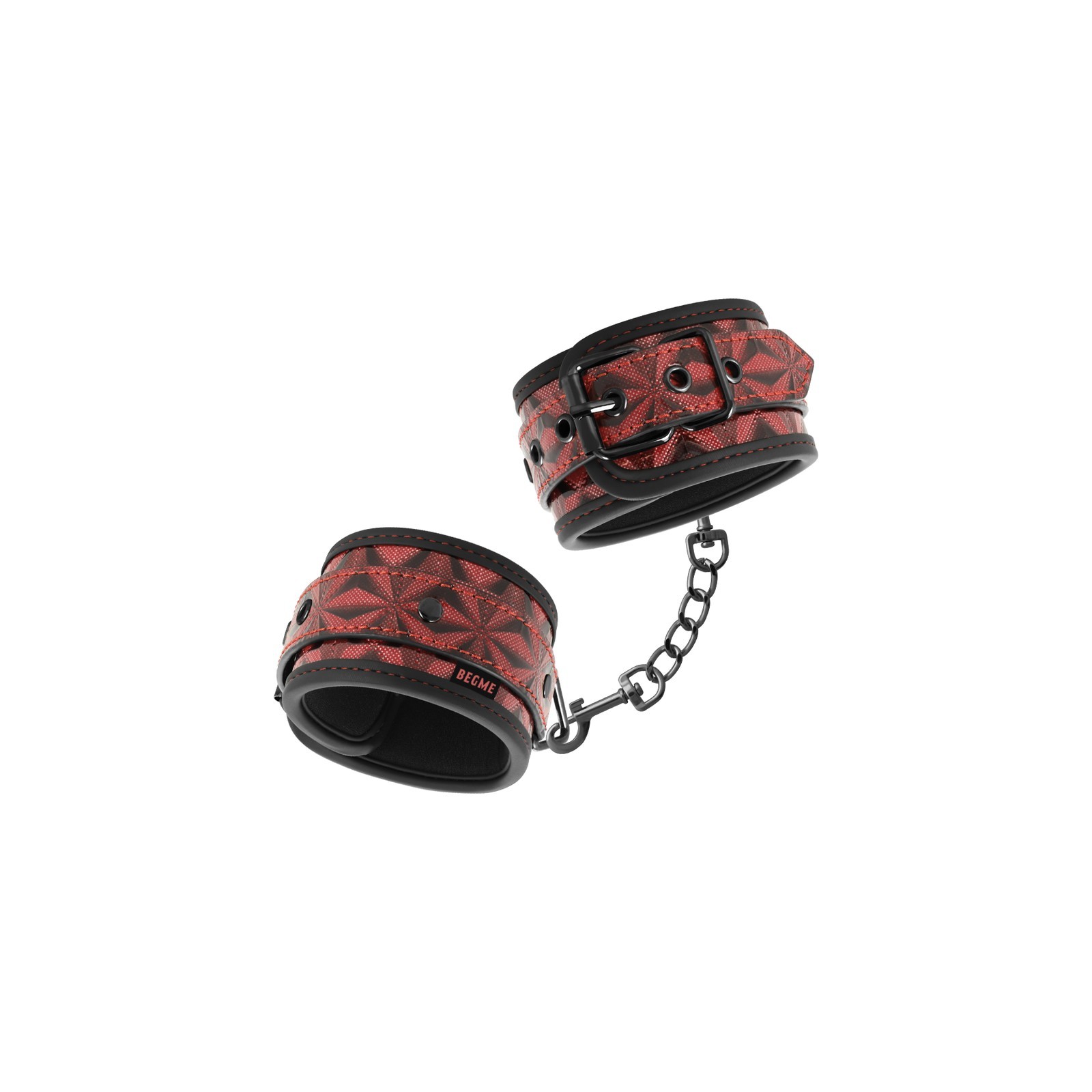 Begme Red Edition Neoprene Lined Handcuffs for Ultimate Bondage Fun