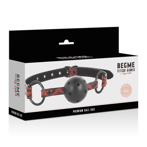 Begme Vegan Leather Red Gag for BDSM