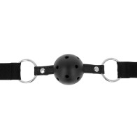 Breathable Black Ball Gag - BDSM Accessory