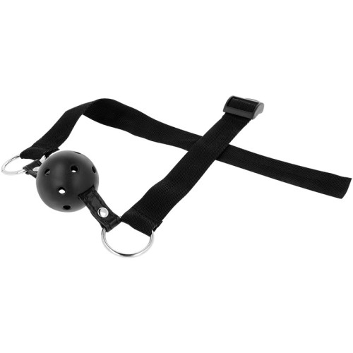 Breathable Black Ball Gag - BDSM Accessory