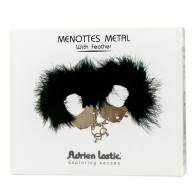 Black Metal Handcuffs with Feathers