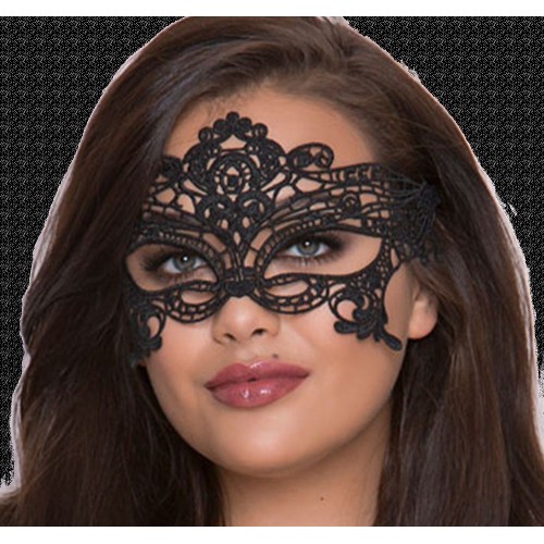 Wide Black Lace Eye Mask for Sensual Play