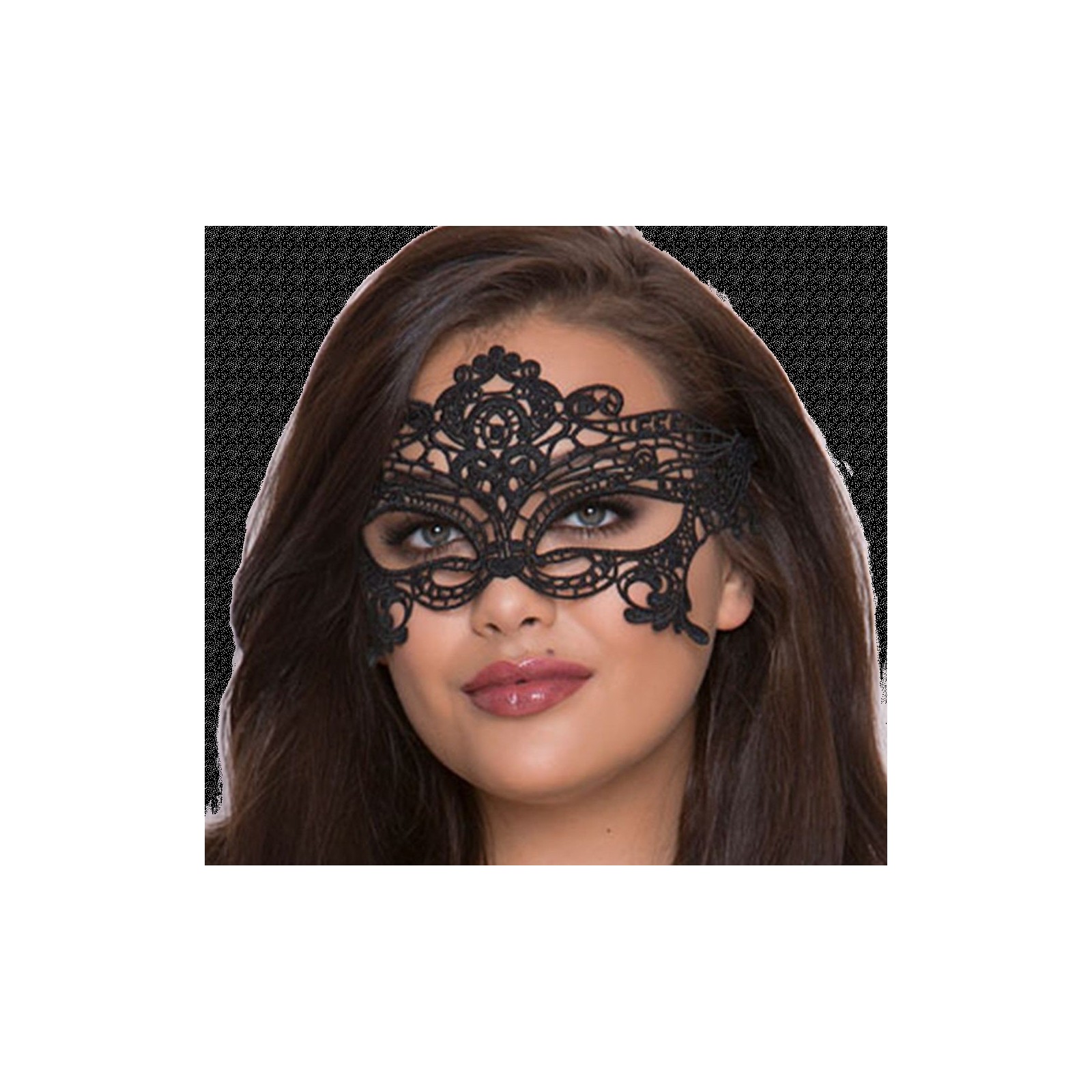 Wide Black Lace Eye Mask for Sensual Play