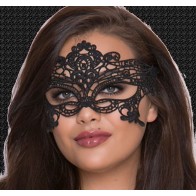 Wide Black Lace Eye Mask for Sensual Play