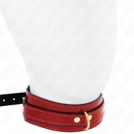 Kink Collar Ajustable Rojo Vino Detalles Dorados