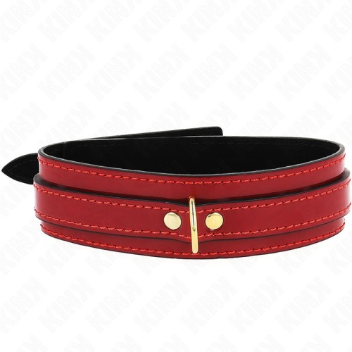 Kink Adjustable Collar Red Wine Golden Details