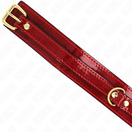 Kink Adjustable Collar Red Wine Golden Details