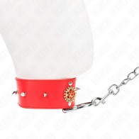 Kink Red Diamond Collar with Leash - Control and Elegance