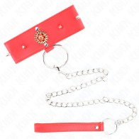 Kink Red Diamond Collar with Leash - Control and Elegance