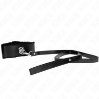 Kink Collar Con Correa con Tachuelas Plateadas Negro Ajustable