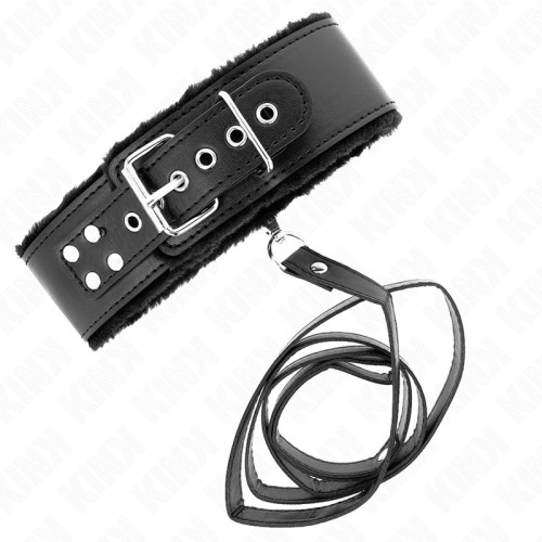 Kink Collar and Leash with Silver Studs Black Adjustable