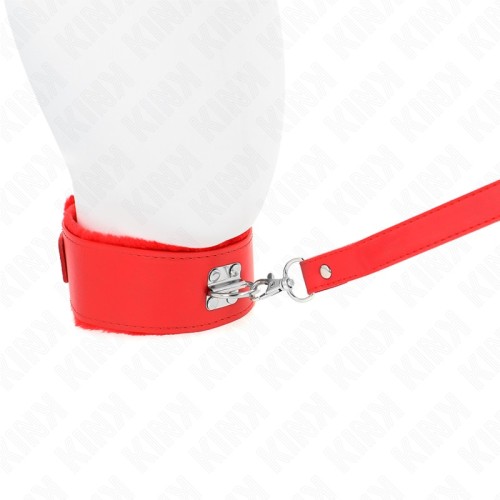 Kink - Collar Con Correa 116 Cm Con Tachuelas Plateadas Modelo 4 Rojo Ajust