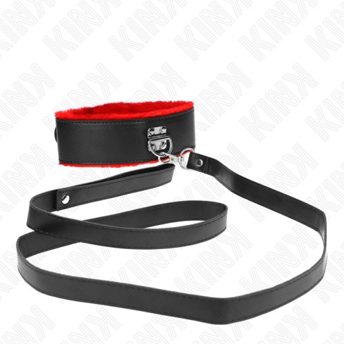 Kink Adjustable Collar with Leash Red 40-48 cm