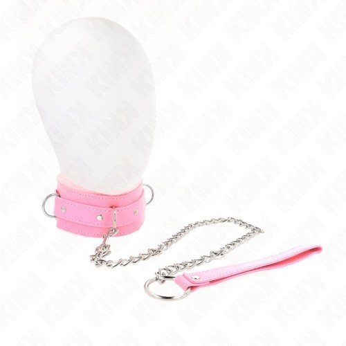 Kink Collar with Leash 65cm Pink