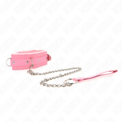 Kink - Collar Con Correa 65 Cm Con Restricciones Rosa Ajustable 36-42 Cm X