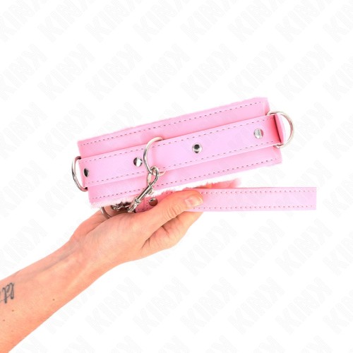 Kink Collar with Leash 65cm Pink