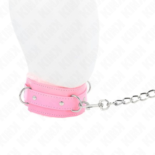 Kink - Collar Con Correa 65 Cm Con Restricciones Rosa Ajustable 36-42 Cm X