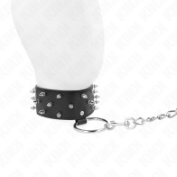 Kink Adjustable Collar with Leash Silver Studs Control