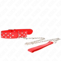 Kink Adjustable Red Collar with Leash for BDSM