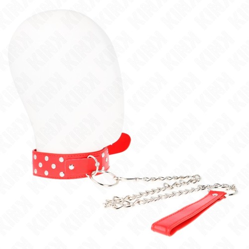 Kink Adjustable Red Collar with Leash for BDSM