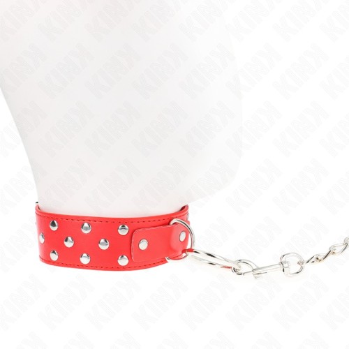 Collar Rojo Ajustable con Correa Kink para BDSM