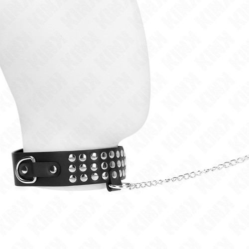 Collar con Correa Brillante Ajustable Kink - Estilo BDSM