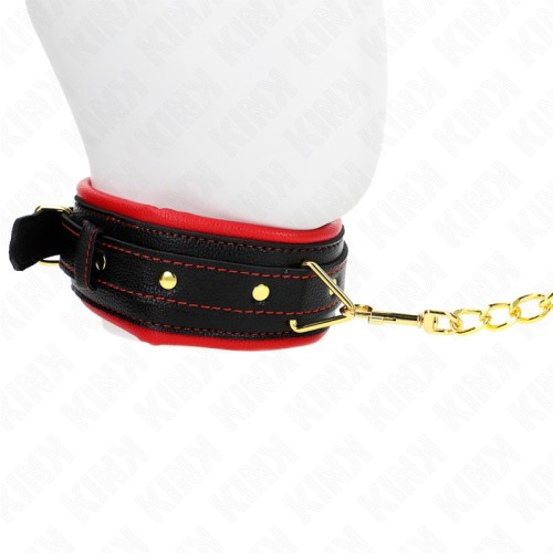 Kink - Faux Leather Spike Collar with Leash Model 2 Adjustable 37-54 cm