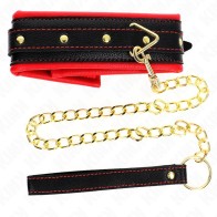 Kink - Faux Leather Spike Collar with Leash Model 2 Adjustable 37-54 cm