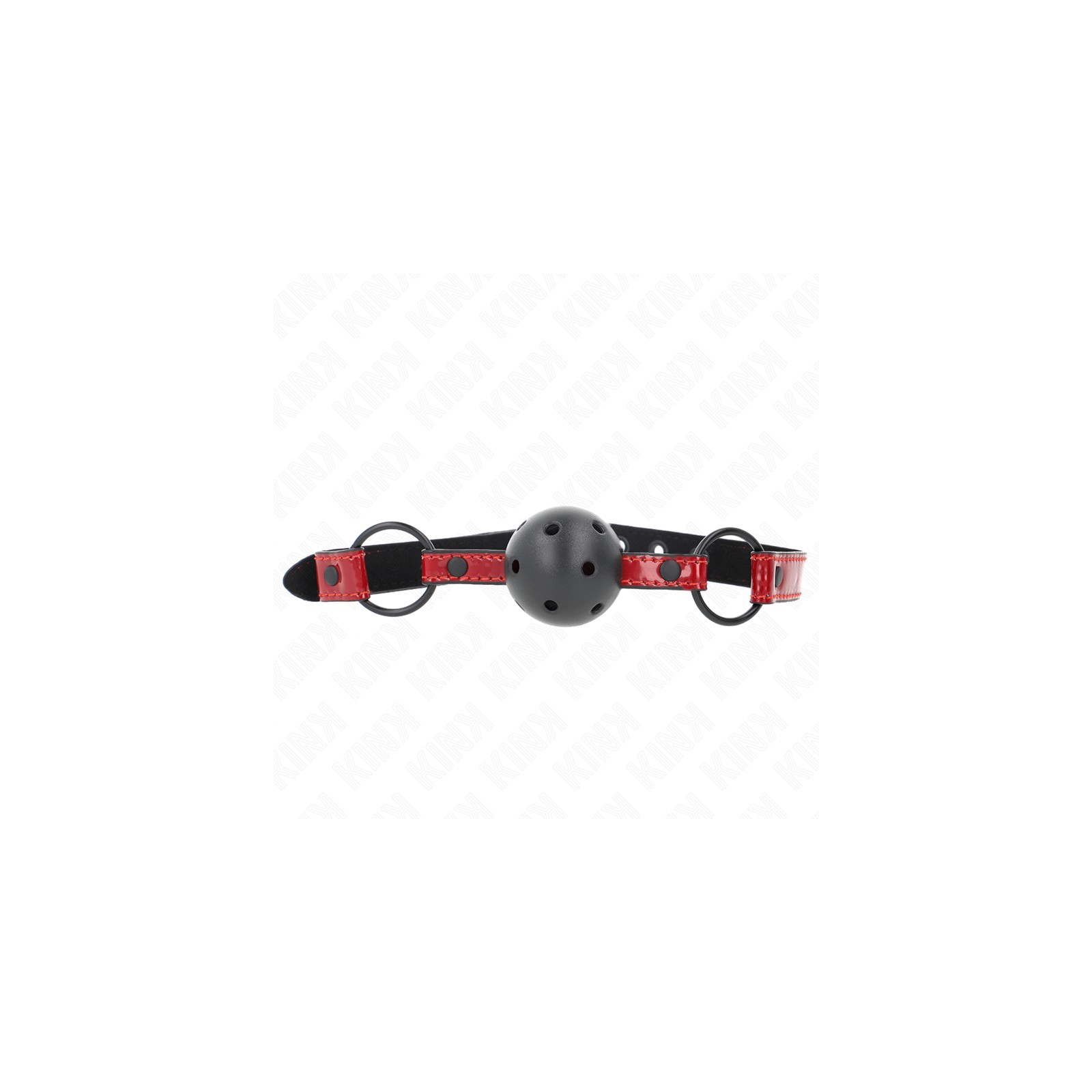 Kink Adjustable Ball Gag 4.5 cm Faux Leather Red | BDSM Gag