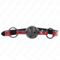 Kink Adjustable Ball Gag 4.5 cm Faux Leather Red | BDSM Gag